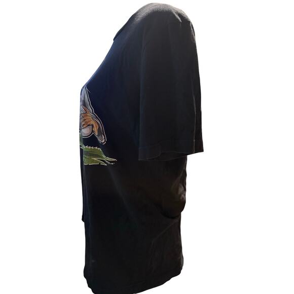 Touchdown Jesus Football Graphic Tee, Notre Dame, Black, Unisex Size Large - Picture 4 of 5